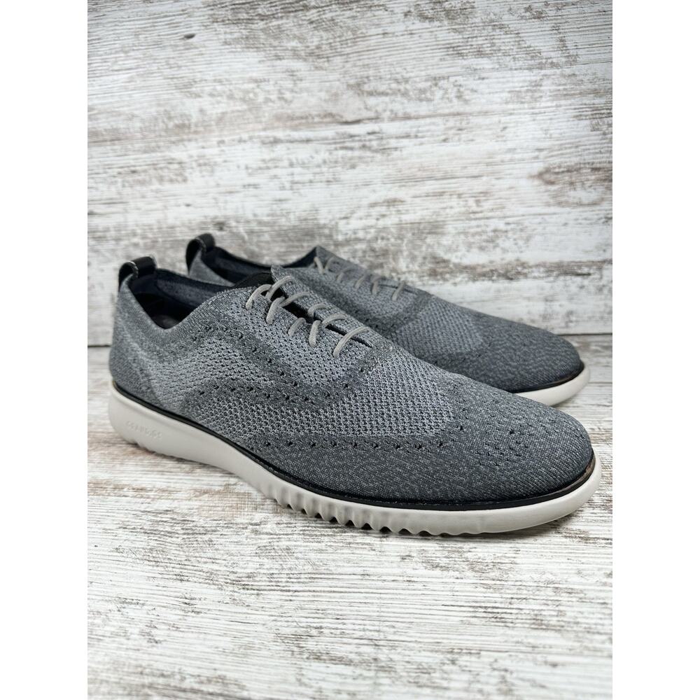 Men's Cole Haan 2.ZeroGrand Gray Stitchlite Wingtip Oxfords Sz 12M EUC!